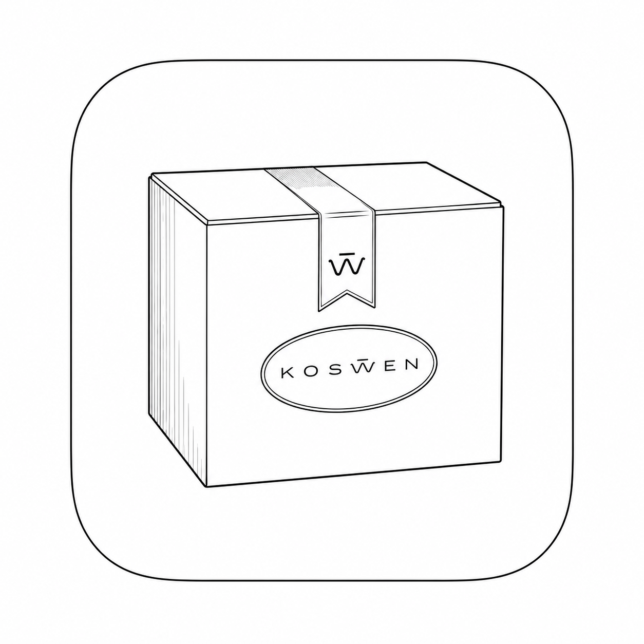 Caja de envío KOSWEN con sello W